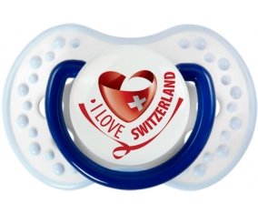 I Love Switzerland Tétine LOVI Dynamic Marine-blanc-bleu classique