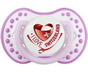 I Love Switzerland Tétine LOVI Dynamic Blanc-mauve classique