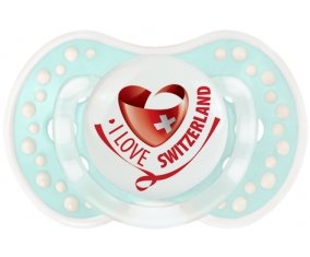 I Love Switzerland Tétine LOVI Dynamic Retro-turquoise-lagon classique