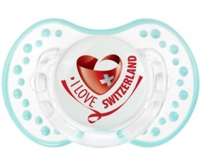 I Love Switzerland Tétine LOVI Dynamic Retro-blanc-lagon classique
