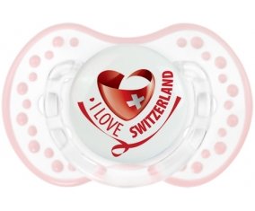 I Love Switzerland Tétine LOVI Dynamic Retro-blanc-rose-tendre classique