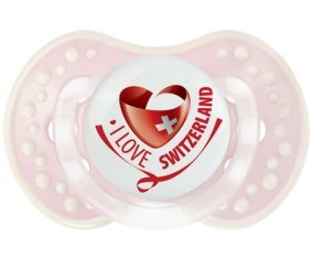 I Love Switzerland Tétine LOVI Dynamic Retro-rose-tendre classique