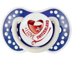 I Love Switzerland Tétine LOVI Dynamic Bleu-marine phosphorescente