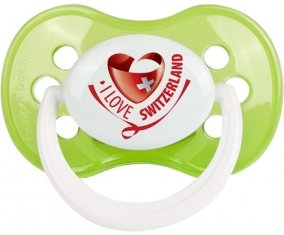 I Love Switzerland Sucette Anatomique Vert classique