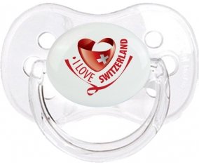 I Love Switzerland Sucette Cerise Transparent classique
