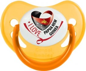 I Love Papua New Guinea Sucette Physiologique Jaune phosphorescente