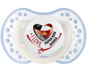 I Love Papua New Guinea Sucette LOVI Dynamic Blanc-cyan classique