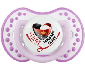 I Love Papua New Guinea Sucette LOVI Dynamic Blanc-mauve classique