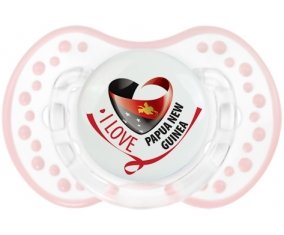 I Love Papua New Guinea Sucette LOVI Dynamic Retro-blanc-rose-tendre classique