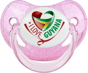 I Love Guyana Sucette Physiologique Rose à paillette