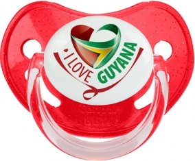 I Love Guyana Sucette Physiologique Rouge à paillette
