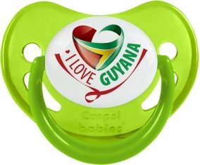 I Love Guyana Sucette Physiologique Vert phosphorescente