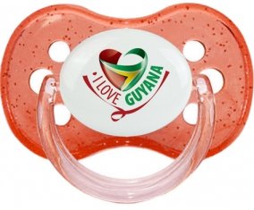 I Love Guyana Tétine Cerise Rouge à paillette