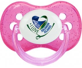 I Love Solomon Islands Sucete Cerise Rose à paillette