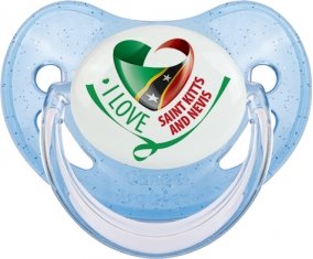 I Love Saint Kitts and Nevis Sucete Physiologique Bleue à paillette