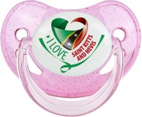 I Love Saint Kitts and Nevis Sucete Physiologique Rose à paillette