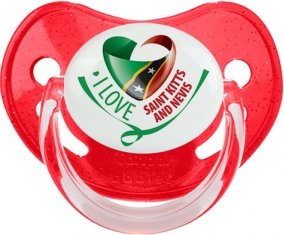 I Love Saint Kitts and Nevis Sucete Physiologique Rouge à paillette