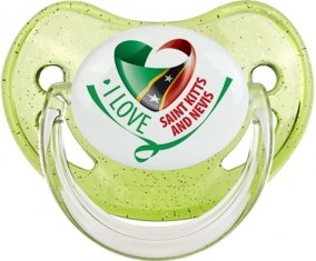 I Love Saint Kitts and Nevis Sucete Physiologique Vert à paillette