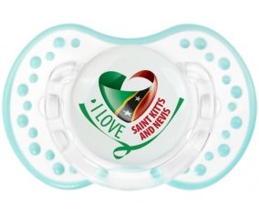 I Love Saint Kitts and Nevis Tétine LOVI Dynamic Retro-blanc-lagon classique