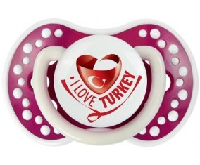 I Love Turkey Sucette LOVI Dynamic Fuchsia phosphorescente