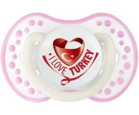 I Love Turkey Sucette LOVI Dynamic Blanc-rose phosphorescente