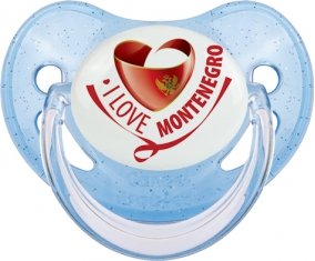 I Love Montenegro Sucette Physiologique Bleue à paillette