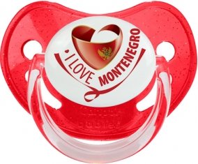 I Love Montenegro Sucette Physiologique Rouge à paillette