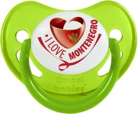 I Love Montenegro Sucette Physiologique Vert phosphorescente