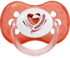 I Love Montenegro Tétine Cerise Rouge à paillette