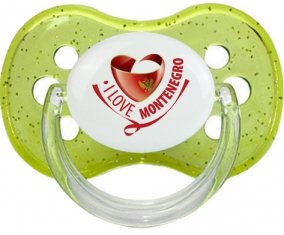I Love Montenegro Tétine Cerise Vert à paillette