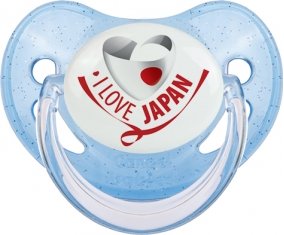 I Love Japan Tétine Physiologique Bleue à paillette
