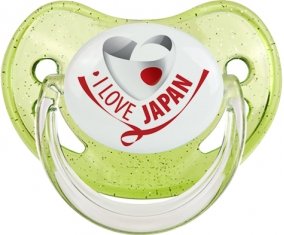 I Love Japan Tétine Physiologique Vert à paillette
