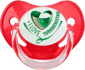 I Love Turkmenistan Sucete Physiologique Rouge à paillette