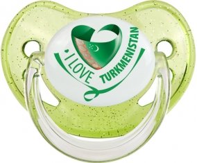 I Love Turkmenistan Sucete Physiologique Vert à paillette
