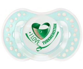 I Love Turkmenistan Tétine LOVI Dynamic Retro-turquoise-lagon classique