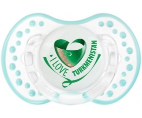I Love Turkmenistan Tétine LOVI Dynamic Retro-blanc-lagon classique