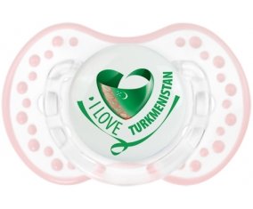 I Love Turkmenistan Tétine LOVI Dynamic Retro-blanc-rose-tendre classique