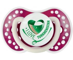 I Love Turkmenistan Tétine LOVI Dynamic Fuchsia phosphorescente