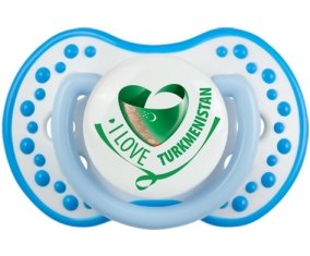 I Love Turkmenistan Tétine LOVI Dynamic Blanc-bleu phosphorescente