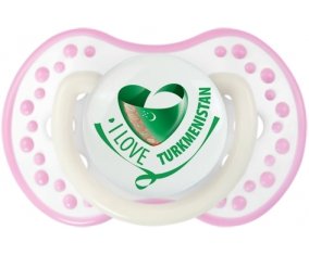 I Love Turkmenistan Tétine LOVI Dynamic Blanc-rose phosphorescente