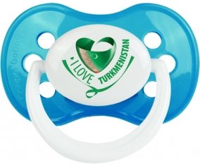 I Love Turkmenistan Sucette Anatomique Cyan classique