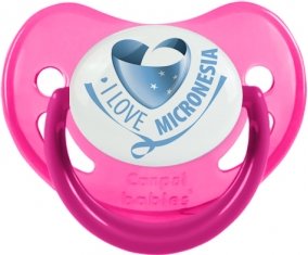 I Love Micronesia Sucette Physiologique Rose phosphorescente
