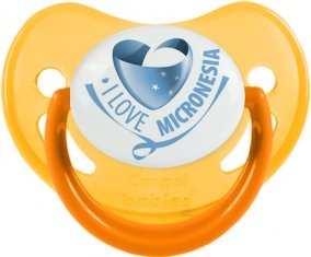 I Love Micronesia Sucette Physiologique Jaune phosphorescente