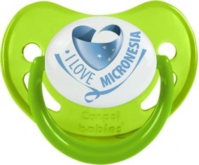 I Love Micronesia Sucette Physiologique Vert phosphorescente
