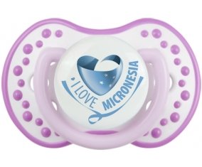 I Love Micronesia Sucette LOVI Dynamic Blanc-mauve classique