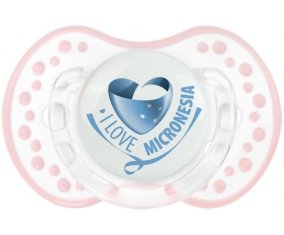 I Love Micronesia Sucette LOVI Dynamic Retro-blanc-rose-tendre classique