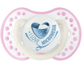I Love Micronesia Sucette LOVI Dynamic Blanc-rose phosphorescente