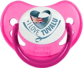 I Love Tuvalu Sucette Physiologique Rose phosphorescente