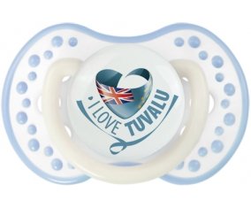I Love Tuvalu Sucette LOVI Dynamic Blanc-cyan classique