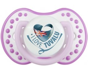 I Love Tuvalu Sucette LOVI Dynamic Blanc-mauve classique